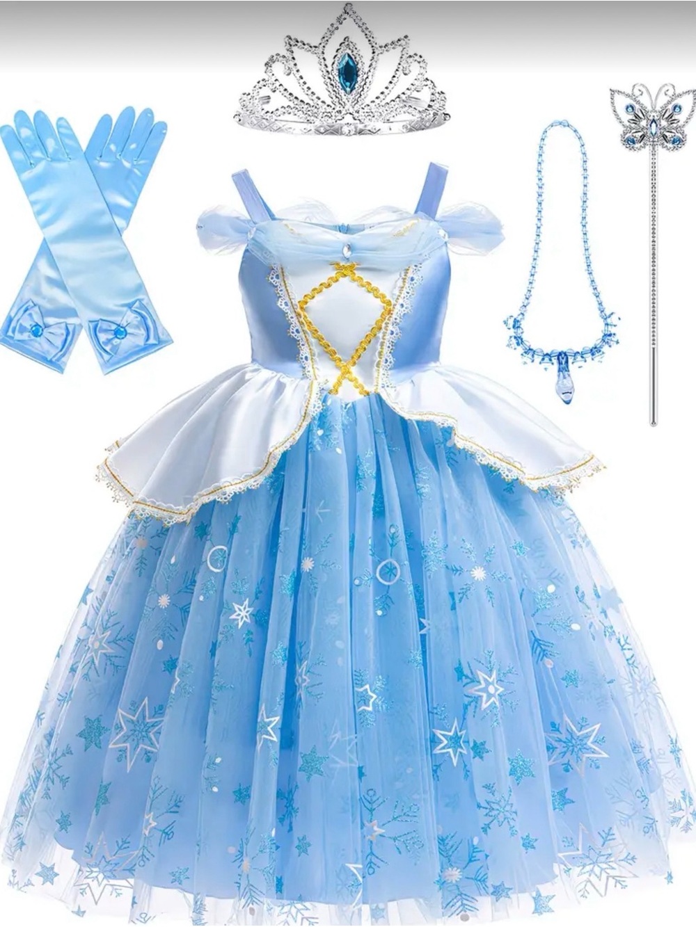 Blue Princess Costume Dress with Accessories